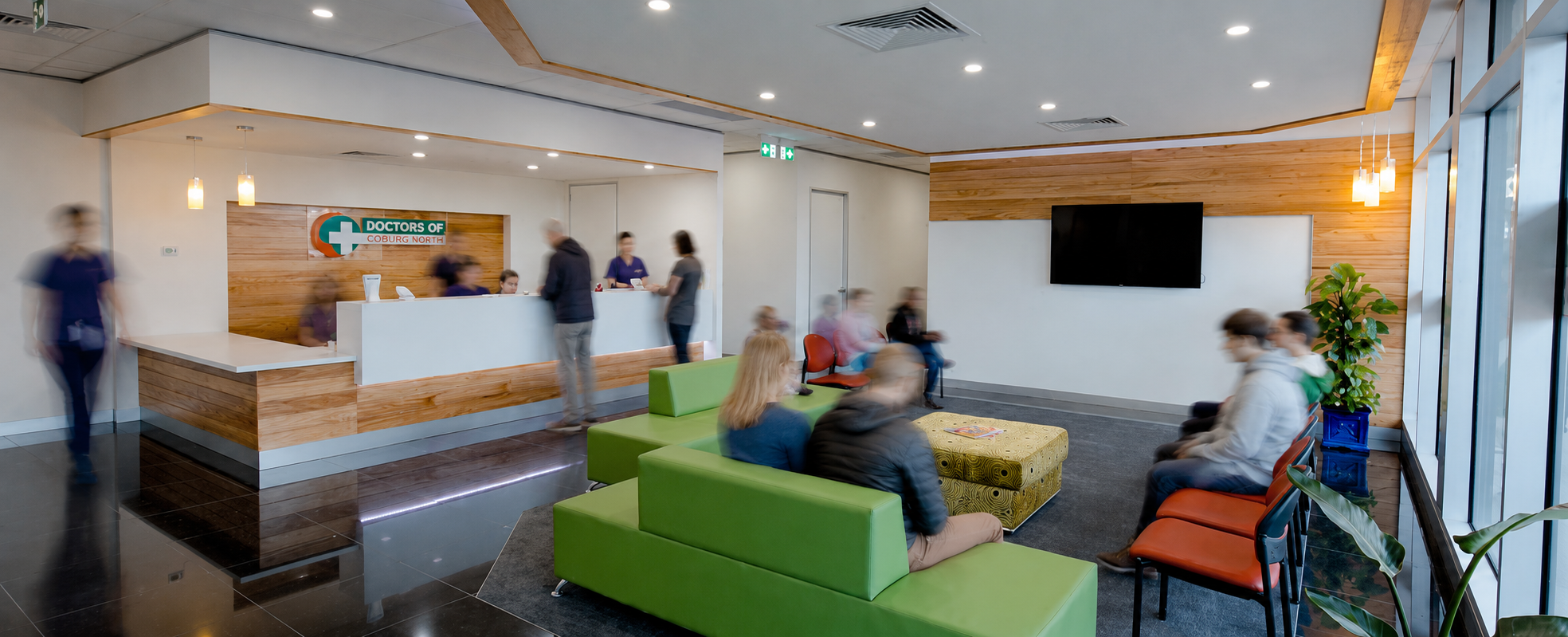 Reception desk and entrance